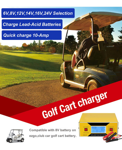 Cargador Automático De Batería Coche 6 A 24 V 0-10 A