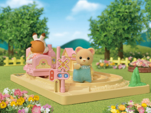 Boneco De Bebê Toy Train Calico Critters Com Urso