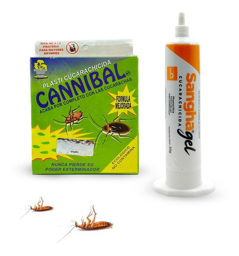 Insecticida Para Cucarachas Cannibal Y Jeringa Sangha Gel