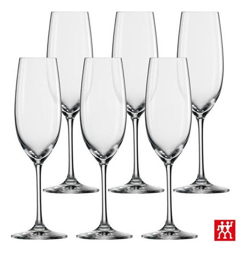 Jogo 6 Tacas Champagne Cristal Ivento 228ml Schott Zwiesel Cor Cristal Tritan Melhor do Mundo