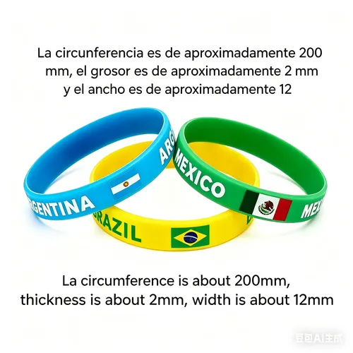 3pcs 2026 World Cup Brazil Argentina Mexico Wristbands Blue; Green