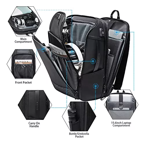 BANGE Mochila de mano para el fin de semana, mochilas de viaje expandibles  de 45 L para aviones, mochila convertible para viajes, mochila