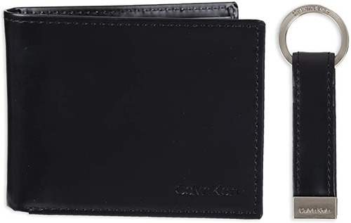 Cartera Hombre Piel + Llavero Calvin Klein Bloqueo Rfid