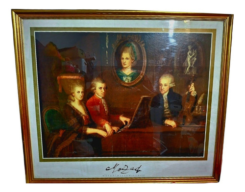 Cuadro Antiguo Mozart. Museo De Salzburgo. Austria. Año 1994 (Usado)
