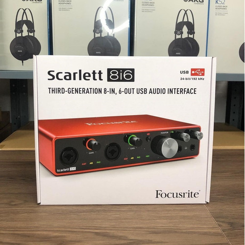 Interface Focusrite Scarlett 8i6 3ra + Envio + Rocker Music