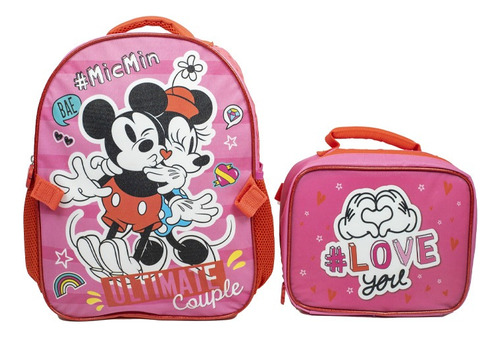 Set Escolar Mochila Más Lonchera Minnie Mouse Niña