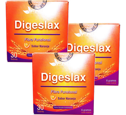 3 Digeslax Laxante Natural Fibra 30 Sobres C/c Envio Gratis