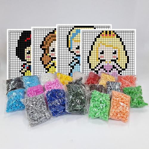 Kit Princesas2 C/ Plantillas Pixel Art 5mm Midi C/accesorios Color A Diámetro 5 Mm Largo 5 Mm