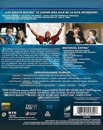 Jerry Maguire Amor Y Desafio Pelicula Tom Cruise Blu-ray