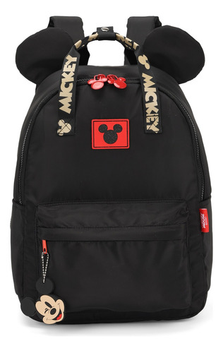 Mochila Costas Mickey Mouse Luxcel Nylon Bmk78650 Preto