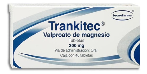 Valproato De Magnesio 200 Mg Trankitec Caja Con 40 Tabletas