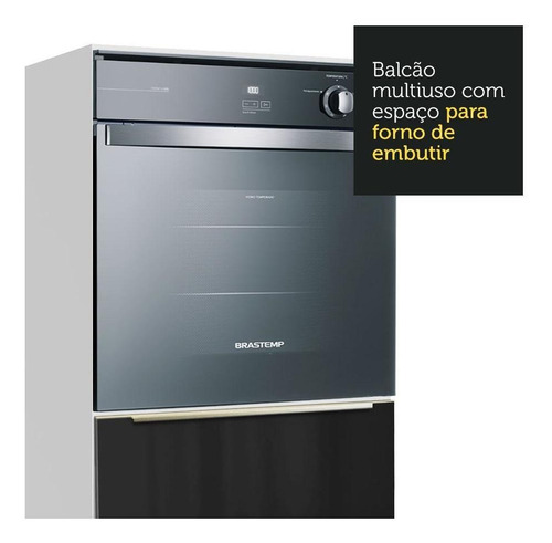 Mueble Para Horno Y Microondas Madesa Lux Sin Encimera Color Blanco/Negro