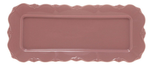 Travessa Bandeja Retangular De Porcelana Servir Wolff G Cor Fancy Rosa
