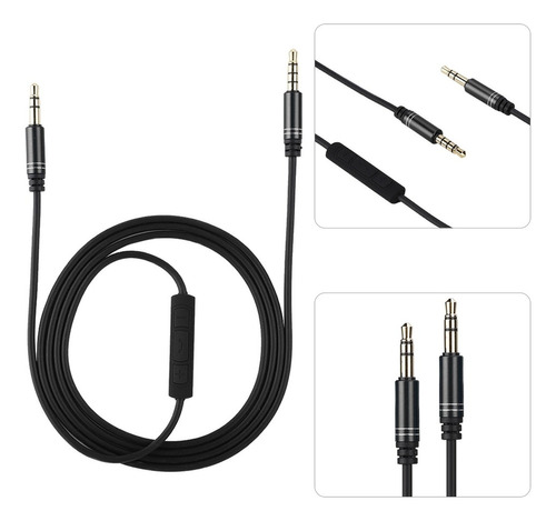 Cable Auxiliar Para Coche De 3,5 Mm Con Micrófono De Control