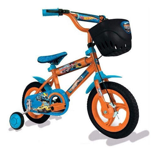 Bicicleta R12 C/canasto Diseño Hot-wheels Color Naranja Tamaño del cuadro M