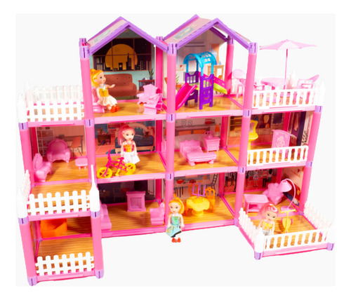 Casa De Muñecas Grande - Dream House Con Accesorios Y Muñeca Color Multicolor