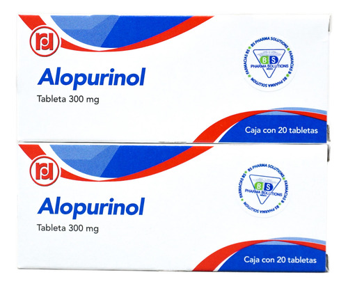2 Cajas De Alopurinol 300mg C/20 Tabletas Bioresearch