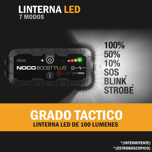 Imagen 5 de 10 de Arrancador Portatil Auto Power Bank Cargador Usb Noco 1000a