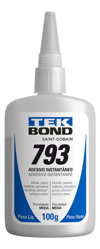 Cola Adesivo Instantâneo 793 Bico Antientupimento Tekbond