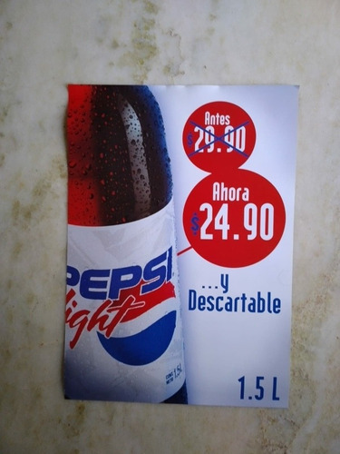 Poster Publicidad De Pepsi Light, En Papel