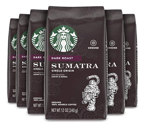 Starbucks Sumatra Dark Roast Ground Coffee, 12 Oz (paquete D
