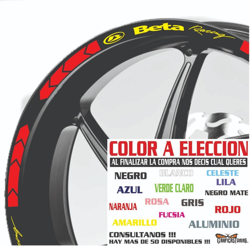 Imagen 9 de 10 de Calcos Beta Llantas + Regalo - 00146 Graficastuning