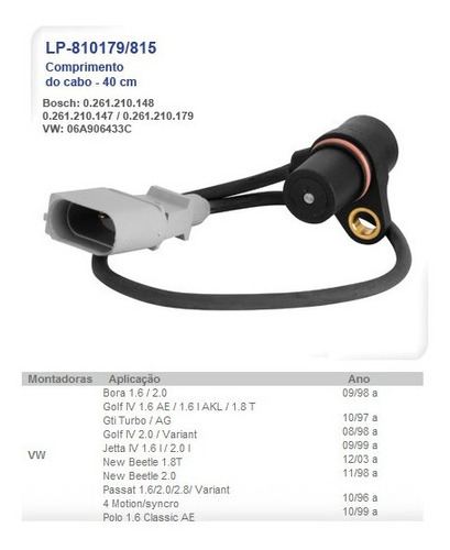 Sensor De Rotacion Vw Bora 1.6/2.0/golf 4 1.6/1.8/2.0/polo