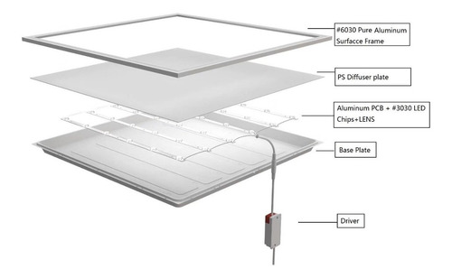 Lampara Panel Led 50w 120x30 Empotrar Luz Calida 3000k