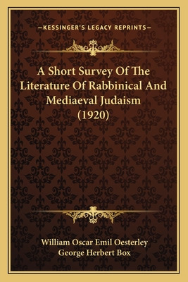 Libro A Short Survey Of The Literature Of Rabbinical And ...