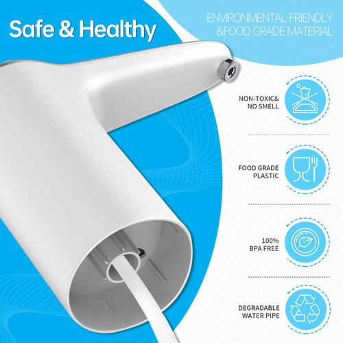 Dispensador De Agua Vinmen Bomba Eléctrica Usb 5 Galones Gris Plata-