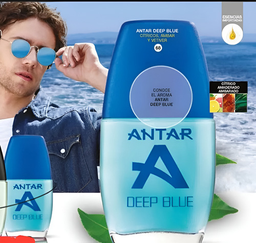 Colonia Antar Deep Blue Hombre 60ml | Fragancia Azul Intensa
