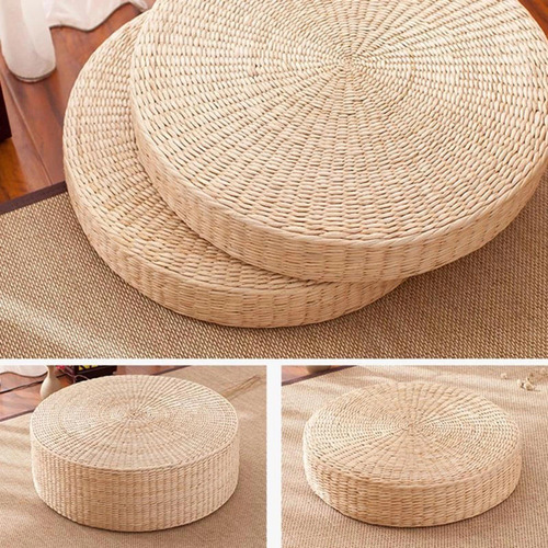 .. 2 Unids Paja Plana Sentada Cojín Meditación Silla Tatami