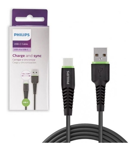 Cable Usb A Type-c Carga Y Datos Philips Resistente Reforzad
