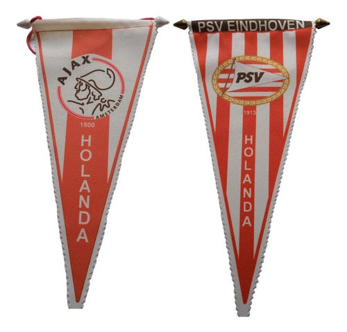 2 Banderines De Holanda. Ayax Y Psv Eindhoven. Colección.