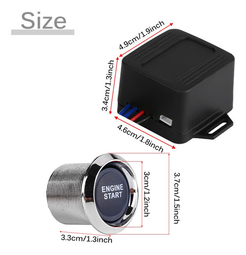 Botón De Arranque Del Motor Universal 12v Coche Vehículo Arr