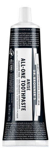 Pasta De Dientes Dr. Bronner's All-one Anise 150 Ml 70% Orgá