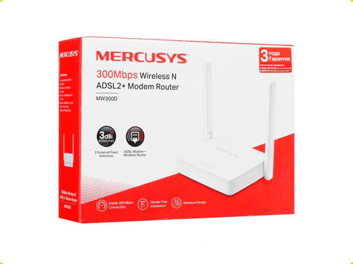 Imagen 1 de 1 de Router Modem Adsl2+ Mercusys Mw300d Wifi Adsl Telefonia