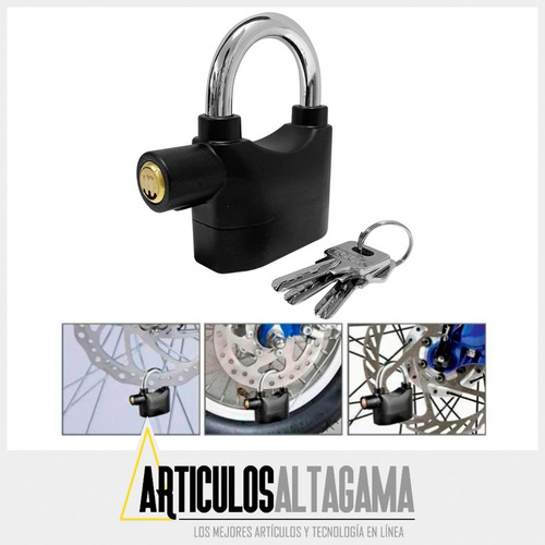 Imagen 4 de 5 de Candado Alarma Bicicletas Motos Puertas Alarm Lock
