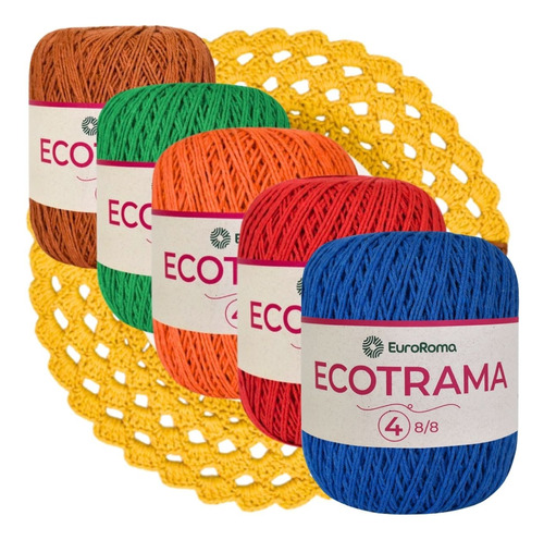 Kit 4 Barbante Macio Ecotrama Euroroma Nº4 Crochê Artesanato