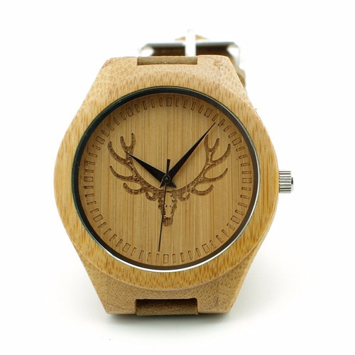 Reloj De Madera Bambú - Bobo Bird - Alce De Cuero (w08)