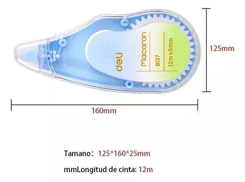 Cinta Correctora De 5 Mm De Ancho X 12 M De Largo, 3 Pzs.