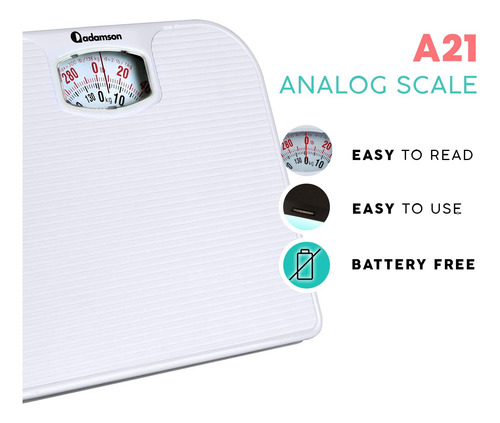 Báscula De Baño Analógica Adamson A21 De Hasta 120 Kg Con 20