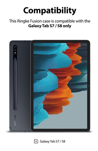 Imagen 4 de 7 de Funda Para Samsung Galaxy Tab S8 & Tab S7 Ringke Fusion