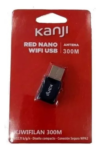 Placa De Red Wifi Usb 300 Mbps Nano Kanji Kjwifilan300