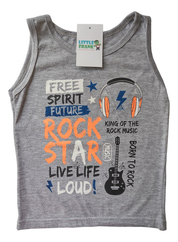 Musculosa Bebe Remera Nene Anana Rock Star Algodon