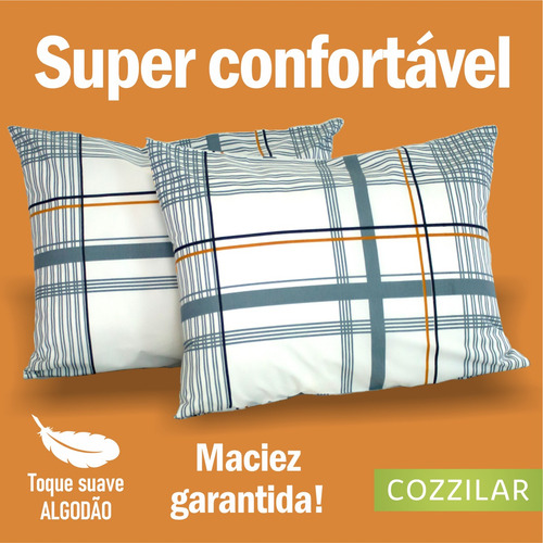 2 Fronhas 200 Fios 80%algodão 20%poliéster C/zíper Oferta