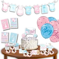 Comprar Kit Pacote De Balão + Kit Festa Chá De Revelação Festcolor Azul E Rosa Chá Revelação