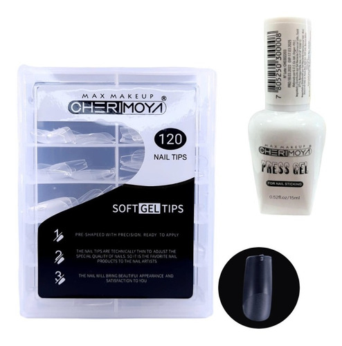 Kit Soft Gel Liquido + Tips Soft Gel Cherimoya