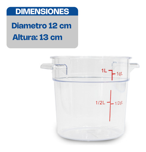 Recipiente Policarbonato Redondo 1qt Caledonia Repore-1