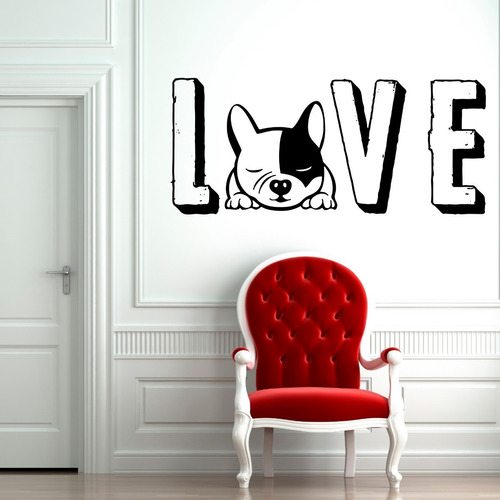 Vinilo Decorativo Autoadhesivo - Bulldog Frances Love 59x136